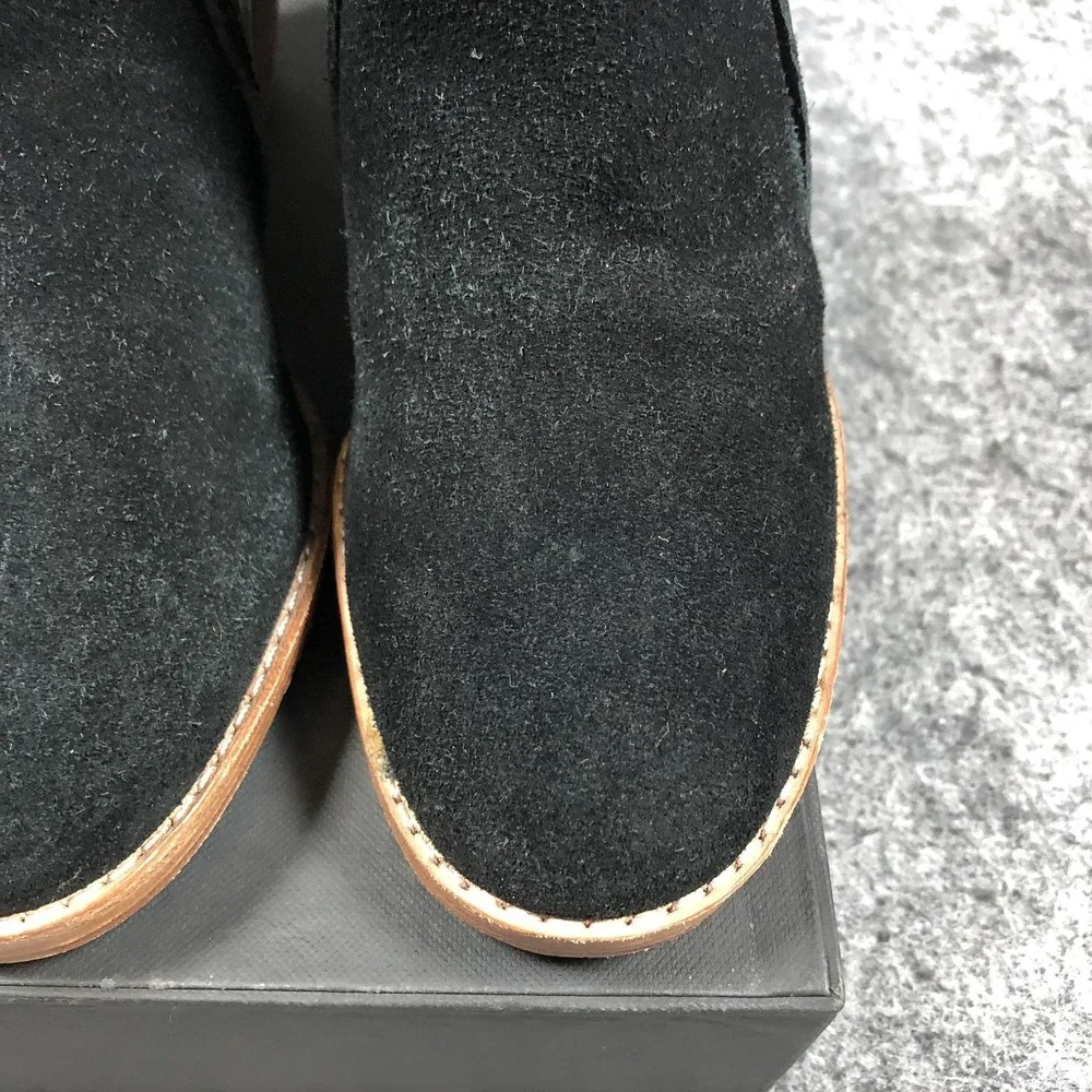 Matt Bernson Holt Booties Womens 7.5 Black Suede Leather Zip Block Heel